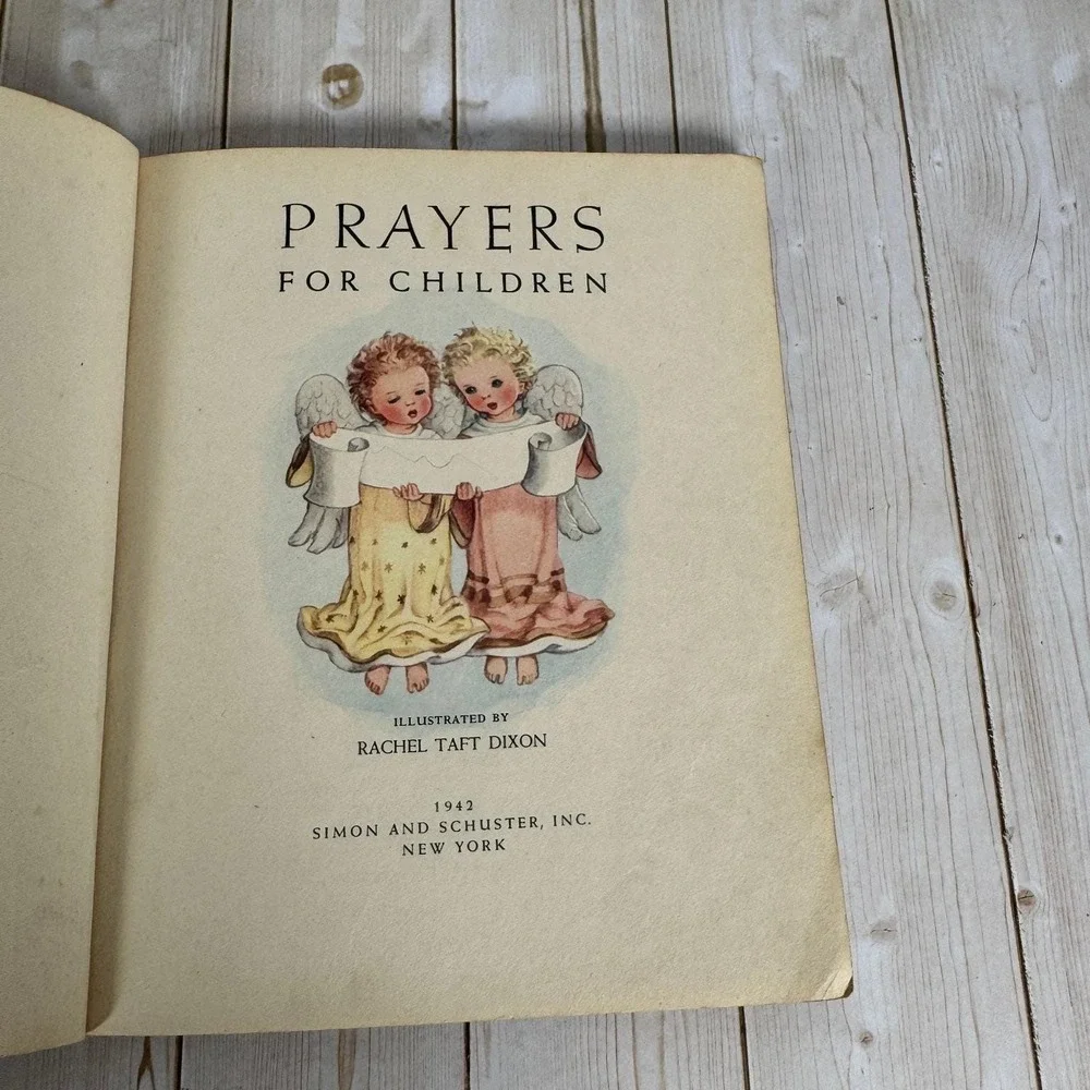 Prayers for Children Rachel Taft Dixon 1942 Little Golden Book Vintage Picture